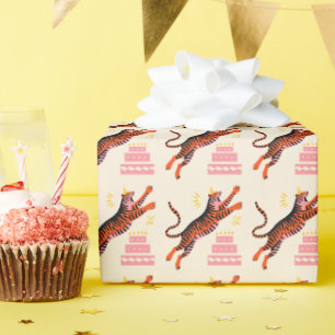 Papier Cadeau Animaux de fête Safari Zoo Anniversaire Tigre