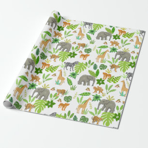 Papier Cadeau Animaux de la Jungle