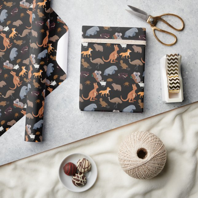 Papier Cadeau Animaux de l'Australie faune australienne (Artisanat)