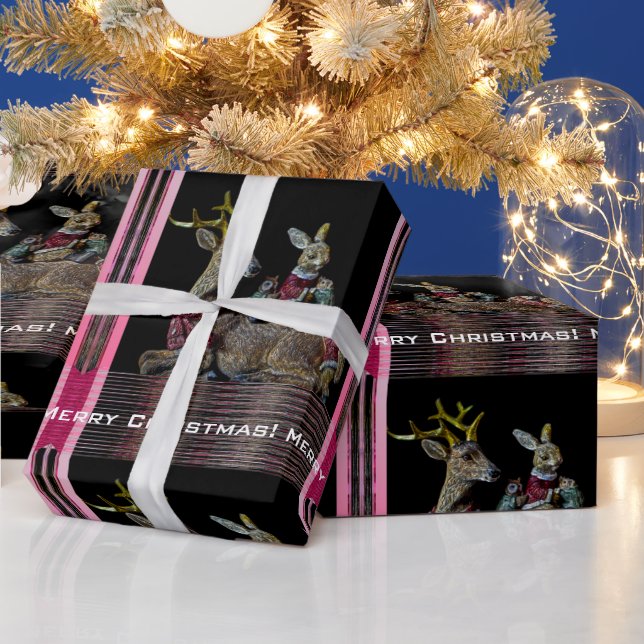 Papier Cadeau Animaux de Noël (Vacances)