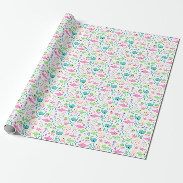 Papier Cadeau Animaux marins (Déroulé)