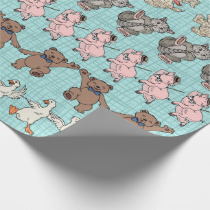 Papier Cadeau Animaux mignons juste obtenus de danser
