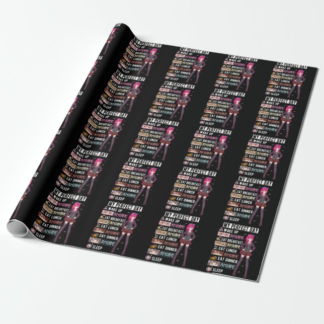 Papier Cadeau Anime de jour parfait Otaku Girl Japonaise Manga j (Déroulé)