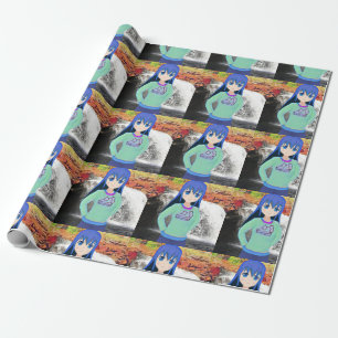 Papier Cadeau Anime fille et papier d'emballage de chute d'eau