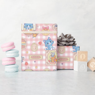 Papier Cadeau Anime Tom et Jerry Motif de boulangerie