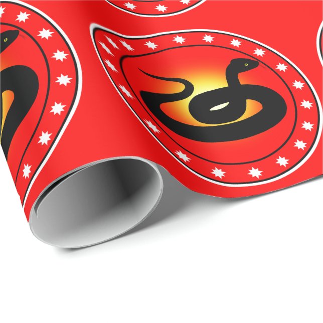 Papier Cadeau Année du serpent (Coin rond)