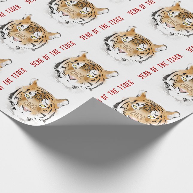 Papier Cadeau Année du Tigre 2022 Nouvel An chinois Zodiac Anima (Coin)