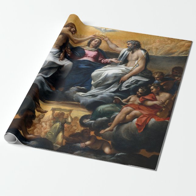 Papier Cadeau Annibale Carracci le couronnement de la Vierge (Déroulé)