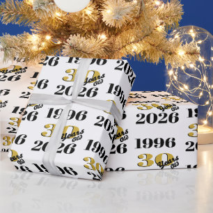 Papier Cadeau Anniversaire 1996 Milestone 30 ans