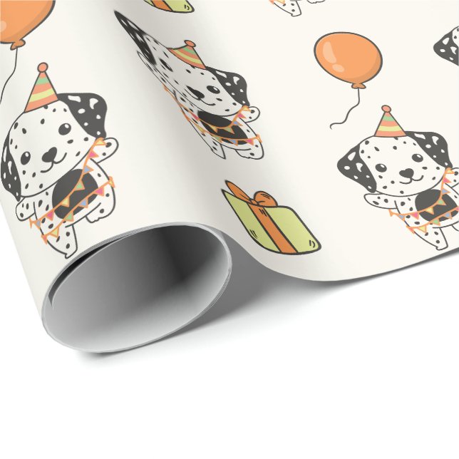 Papier Cadeau Anniversaire Animal mignon Parti Anniversaire de e (Coin rond)