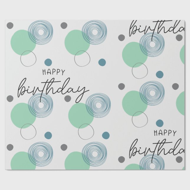Papier Cadeau Anniversaire bleu (Plat)
