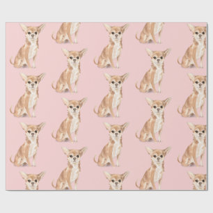 Papier Cadeau Anniversaire Chihuahua Chien Pink Party Casquette