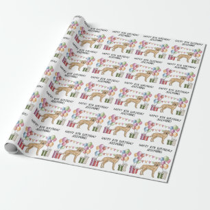 Papier Cadeau Anniversaire Coloré de Chien Labrador Retriever Ja