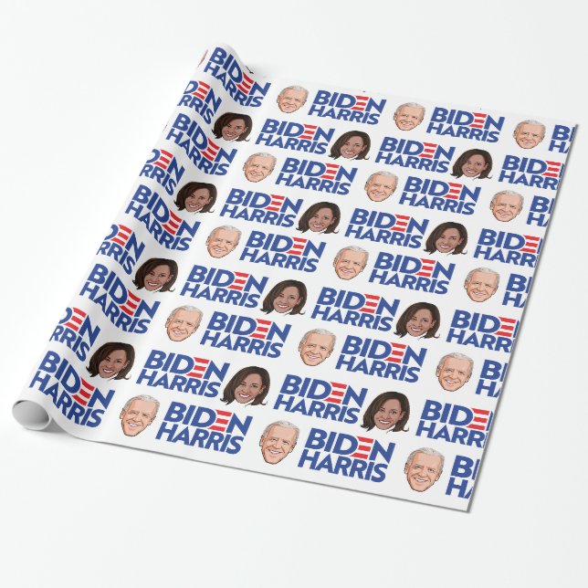 Papier Cadeau Anniversaire de Biden Harris (Déroulé)