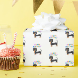 Papier Cadeau Anniversaire de Black and Tan Dachshund