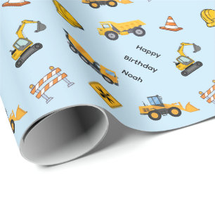 Papier Cadeau Anniversaire de construction personnalisé