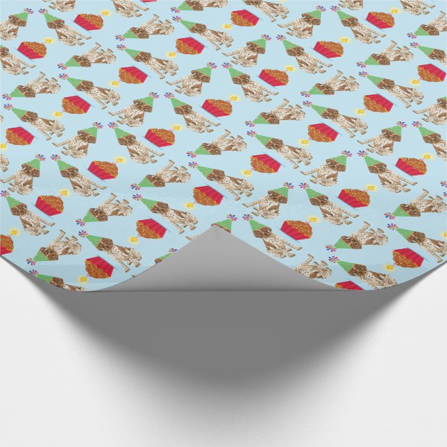 Papier Cadeau Anniversaire de Cupcake Pointeur allemand à cheveu (Coin)