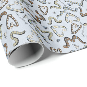 Papier Cadeau Anniversaire de enfant des vers bleus amusants