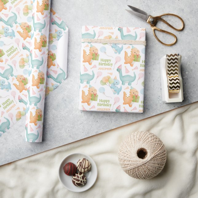 Papier Cadeau Anniversaire de enfant du ballon du parti Cute Din (Artisanat)