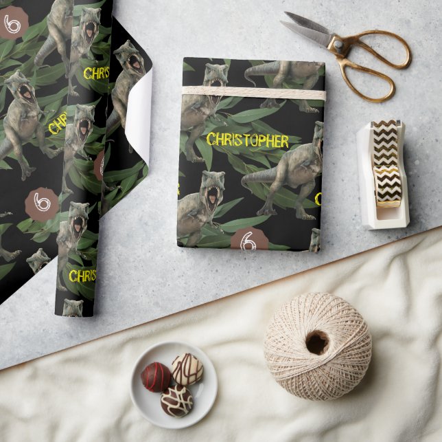 Papier Cadeau Anniversaire de enfant du parti Dinosaur Trex (Artisanat)