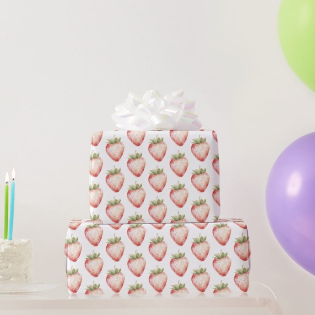 Papier Cadeau Anniversaire de Fruit de Fraise (Cadeaux de fête)