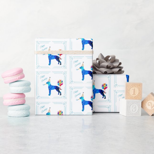 Papier Cadeau Anniversaire de Great Dane (Baby Shower)