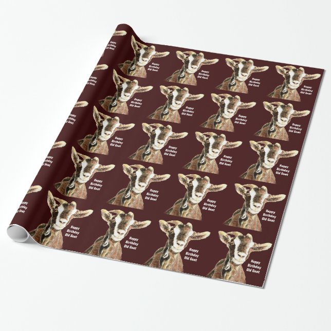 Papier Cadeau Anniversaire de la chèvre Vieux Humour Chèvre ferm (Déroulé)