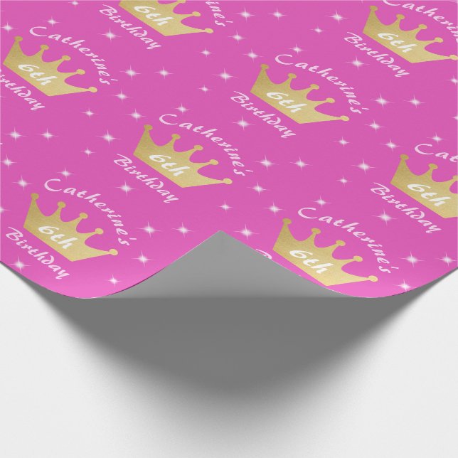 Papier Cadeau Anniversaire de la princesse royale rose (Coin)