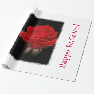 Papier Cadeau Anniversaire de la Rose très rouge