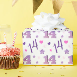 Papier Cadeau Anniversaire de l'adolescence quatorze de 14 ans