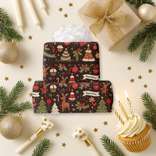 Papier Cadeau Anniversaire de minuit Noël