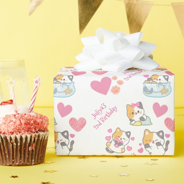Papier Cadeau anniversaire de petite fille chère (Fête d'anniversaire)