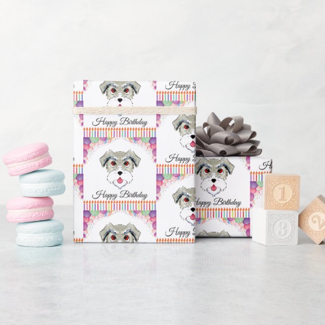 Papier Cadeau Anniversaire de Schnauzer (Baby Shower)