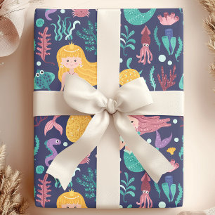 Papier Cadeau Anniversaire de Sirène sous l'Océan Mer