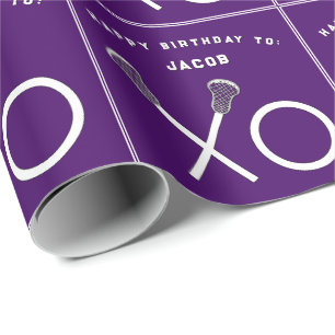 Papier Cadeau Anniversaire de sports de crosse