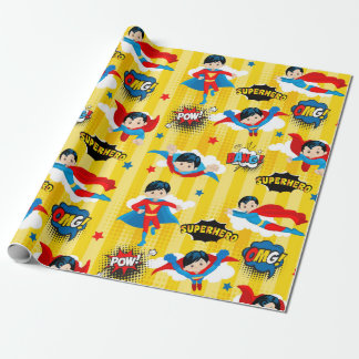 Papier Cadeau Anniversaire de Superhero Boy