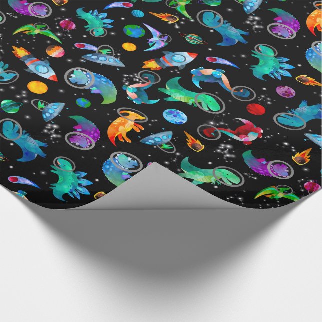 Papier Cadeau Anniversaire des astronautes de Dinosaur (Coin)
