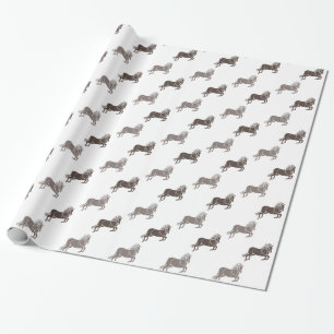 Papier Cadeau Anniversaire des Chevaux Brown de l'Ouest