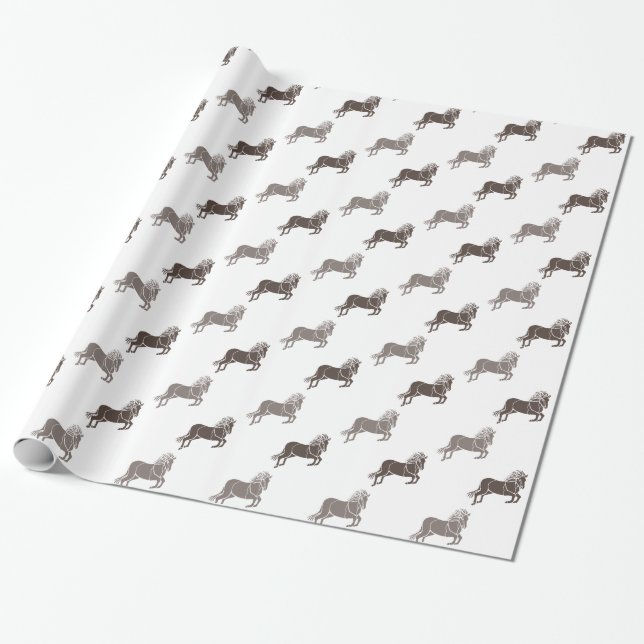 Papier Cadeau Anniversaire des Chevaux Brown de l'Ouest (Déroulé)