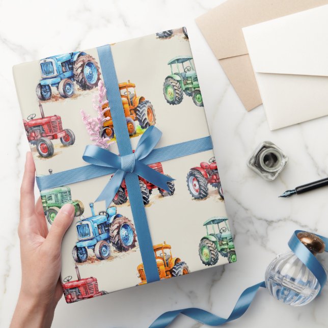 Papier Cadeau Anniversaire des tracteurs (Cadeaux)