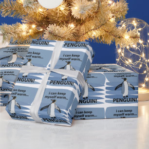 Papier Cadeau Anniversaire drôle d'animal mignon de pingouin