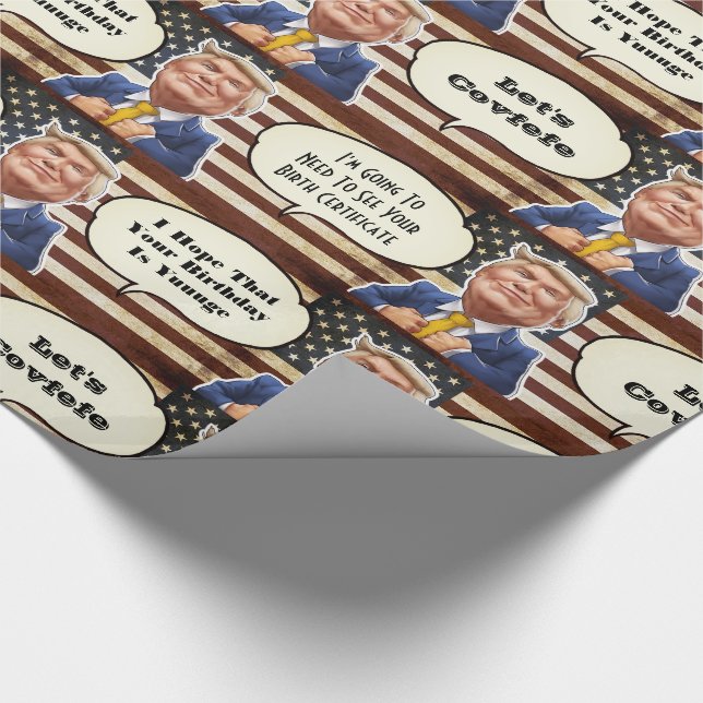 Papier Cadeau Anniversaire drôle de Trump (Coin)