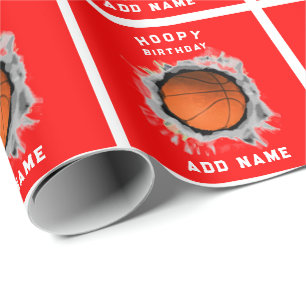 Papier Cadeau Anniversaire du basket-ball créatif