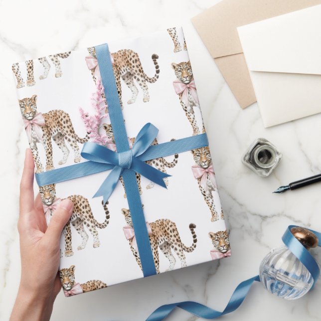 Papier Cadeau Anniversaire du léopard rose (Cadeaux)