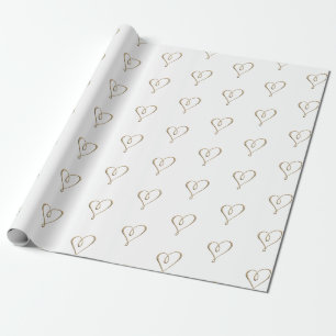 Papier Cadeau Anniversaire du Mariage du coeur de métal métalliq