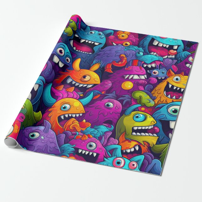 Papier Cadeau Anniversaire du Monster (Déroulé)