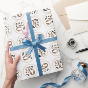 Papier Cadeau Anniversaire élégant 90 ans
