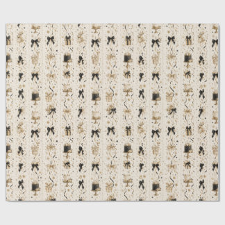Papier Cadeau Anniversaire Luxe | Rubans Noir & Or