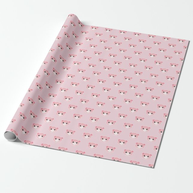 Papier Cadeau Anniversaire mignon de style d'art de Kawaii (Déroulé)