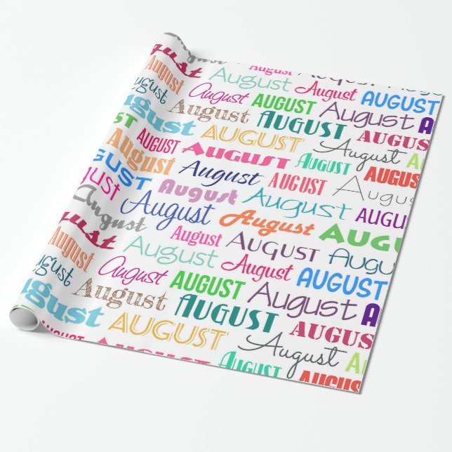 Papier Cadeau Anniversaire mois août (Déroulé)
